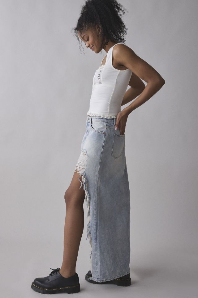 Jupe longue en denim déchiré Abrand 95 Cater High-Low #2