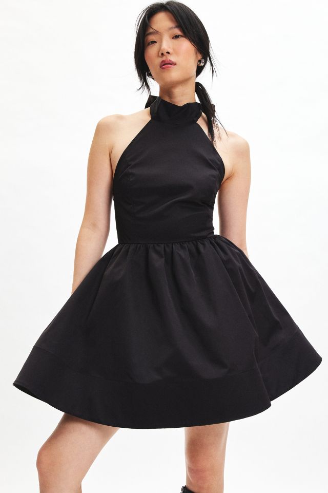 Glamorous Bow Halter Fit-And-Flare Mini Dress | Urban Outfitters