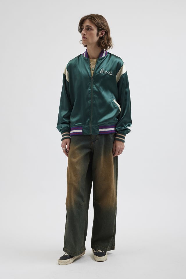 Deus Ex Machina Memento Mori Satin Varsity Jacket | Urban