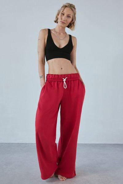 OUT FROM UNDER HOXTON PIPING SWEATPANT IN RED, WOMEN'S AT URBAN OUTFITTERS 