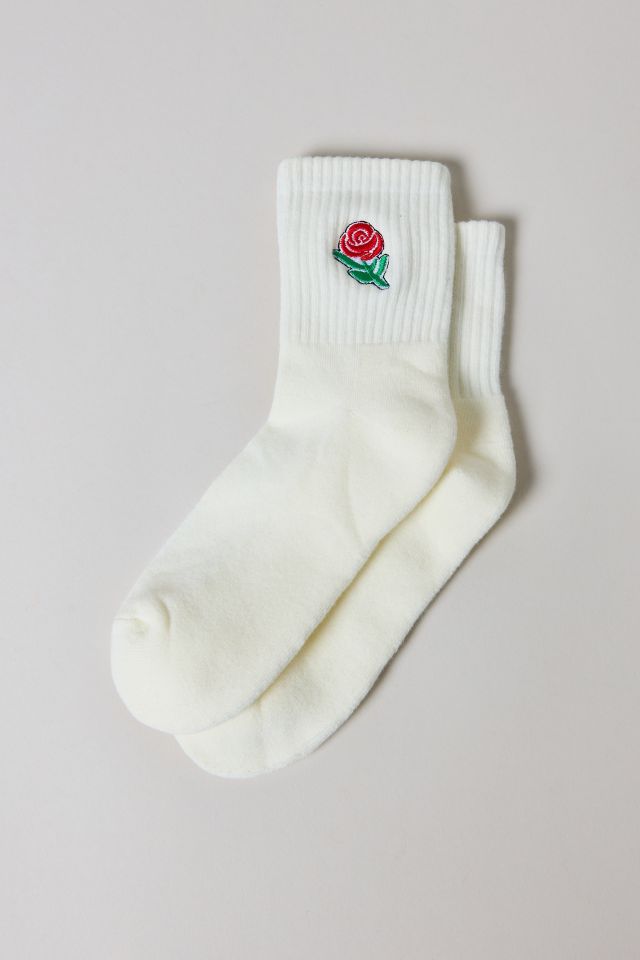 Icon Embroidered Quarter Ribbed Crew Sock #1