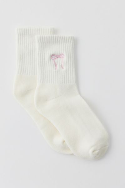 Icon Embroidered Quarter Crew Socks