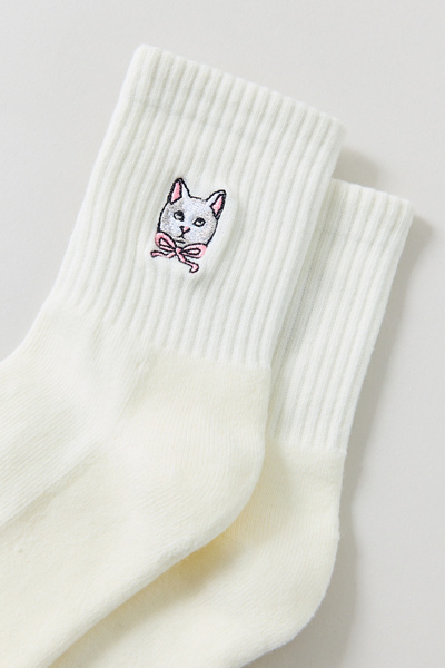Icon Embroidered Quarter Crew Socks