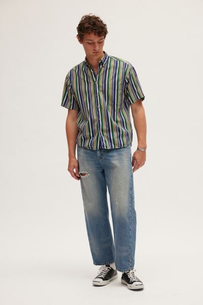 Urban Renewal Vintage Wide Stripe Short Sleeve Shirt