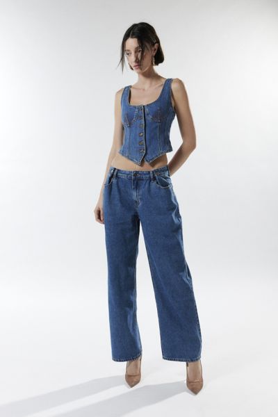 Shop Lioness She's All That Low-rise Baggy Jean In Tinted Denim, Women's At Urban Outfitters
