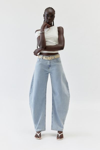 Shop Lioness Low-rise Horseshoe Jean In Light Blue, Women's At Urban Outfitters