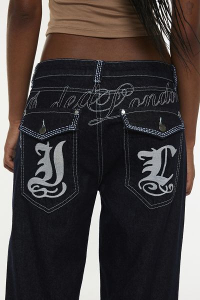 Jaded London Sonic Embroidered Baggy Jean