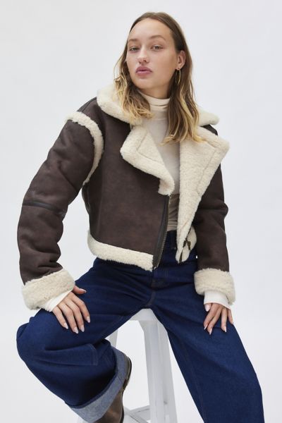 BDG Leigh Cropped Aviator Jacket