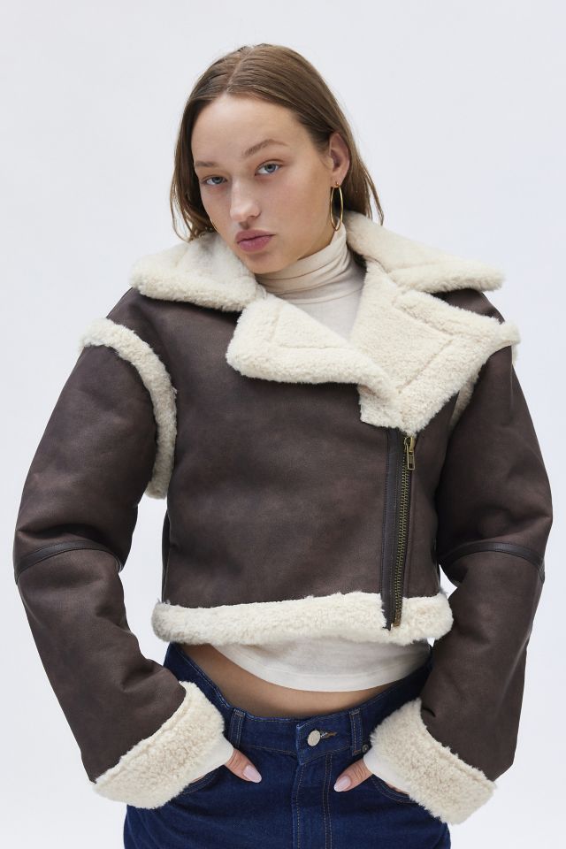 BDG Leigh Cropped Aviator Jacket #2