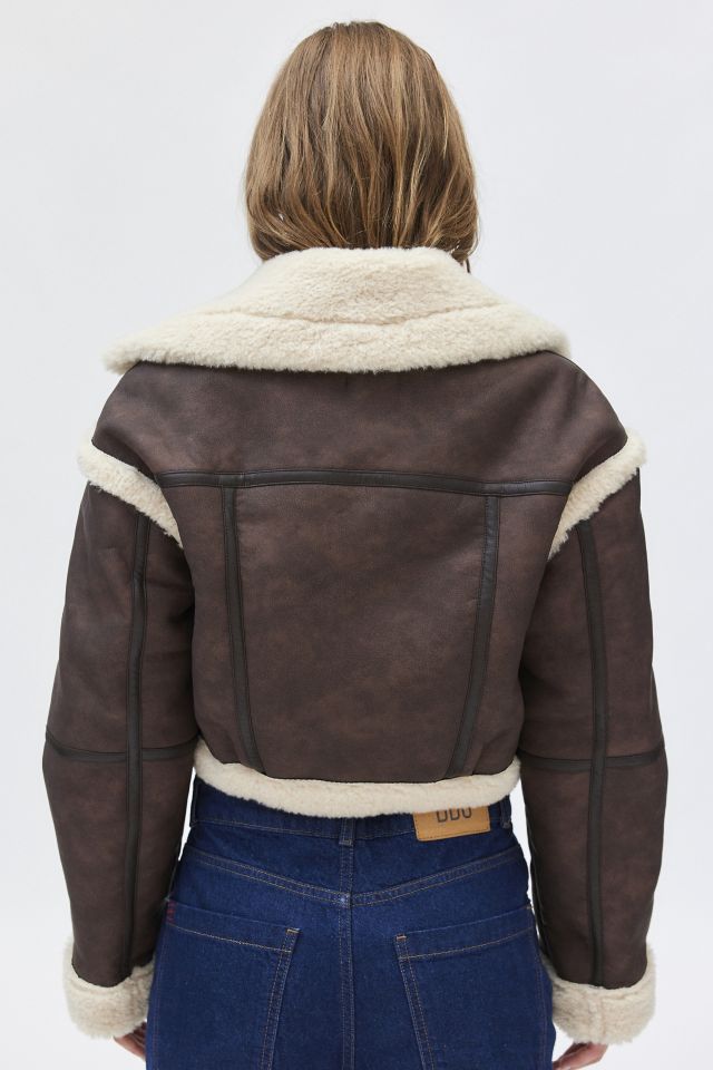 BDG Leigh Cropped Aviator Jacket #4