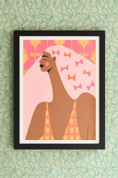 MARITZA LISA BOW STACKING QUEEN ART PRINT IN BLACK MATTE FRAME AT URBAN OUTFITTERS 