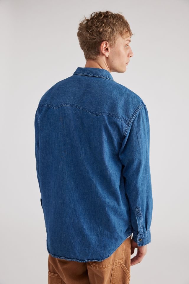 Urban Renewal Vintage Snap-Button Long Sleeve Chambray Shirt #3