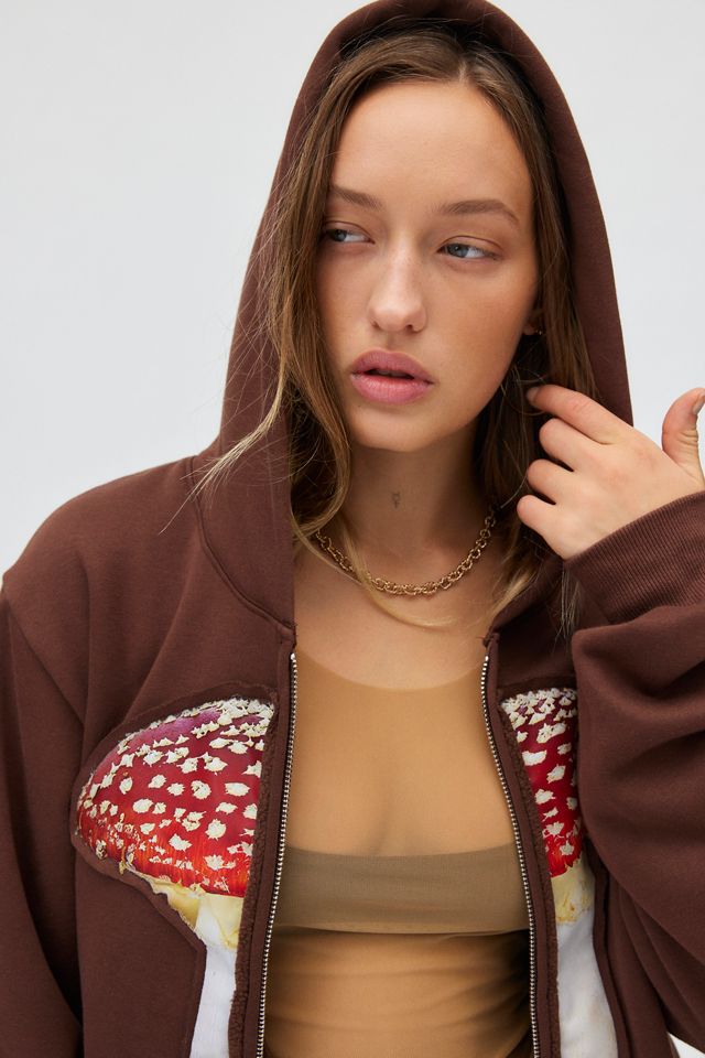 Tyler McGillivary Mushroom Embossed Graphic Zip Up Hoodie