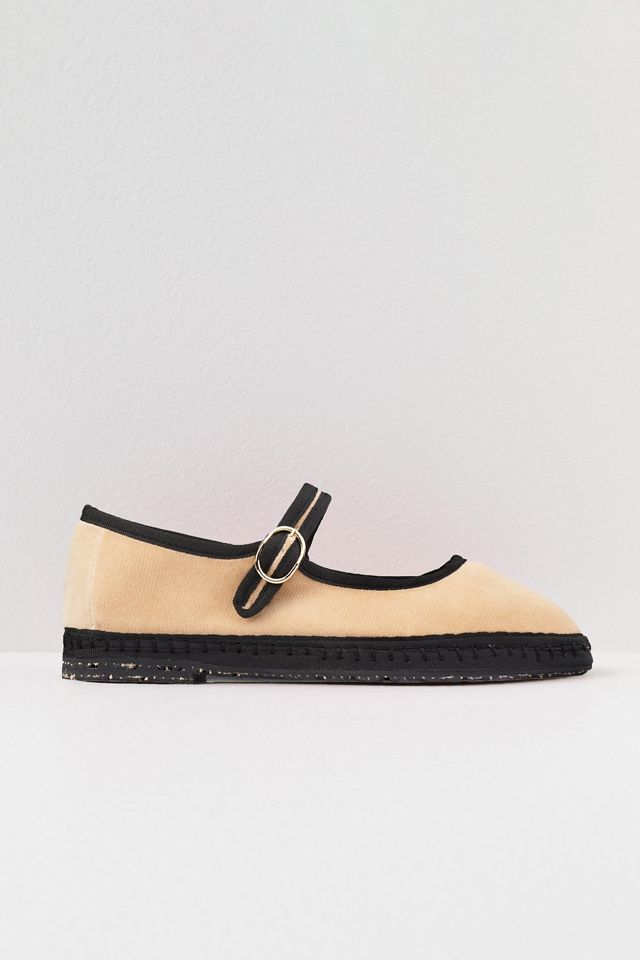 Flabelus Velvet Mary Jane Flat #1