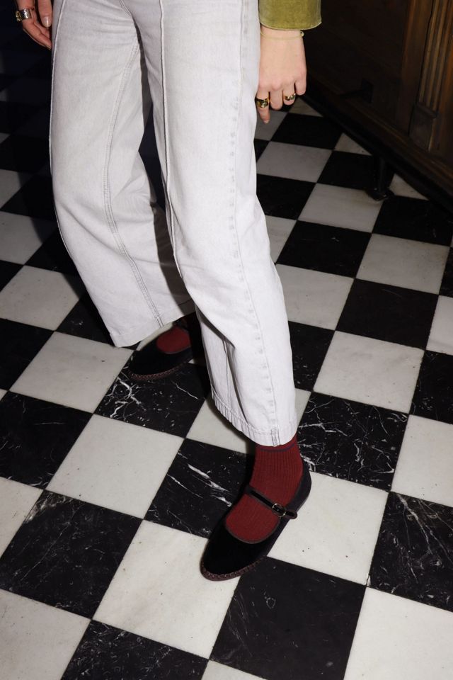 Flabelus Velvet Mary Jane Flat #1