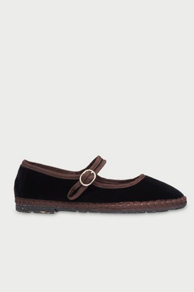 Flabelus Velvet Mary Jane Flat