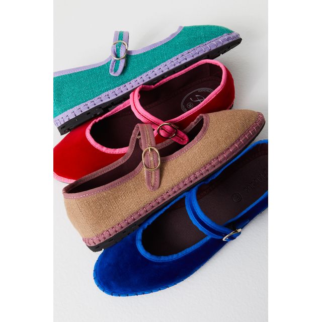 Flabelus Velvet Mary Jane Flat #4