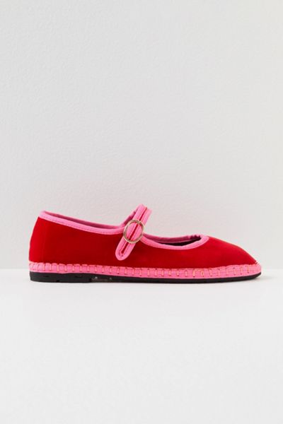 Flabelus Velvet Mary Jane Flat