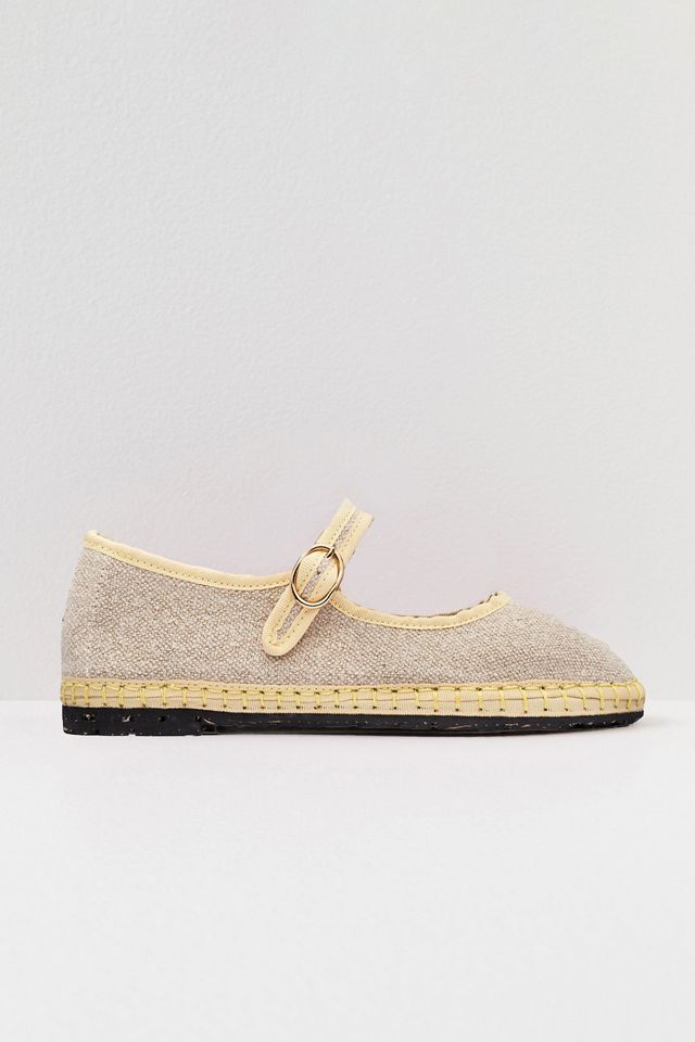 Flabelus Linen Mary Jane Flat #1