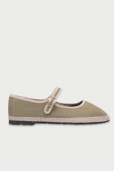 Flabelus Linen Mary Jane Flat