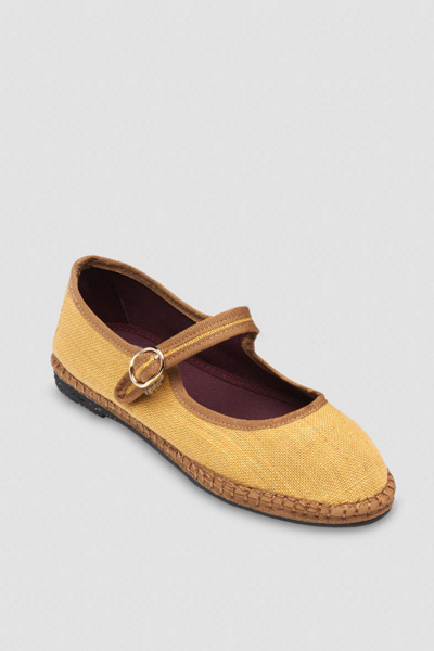 Flabelus Linen Mary Jane Flat