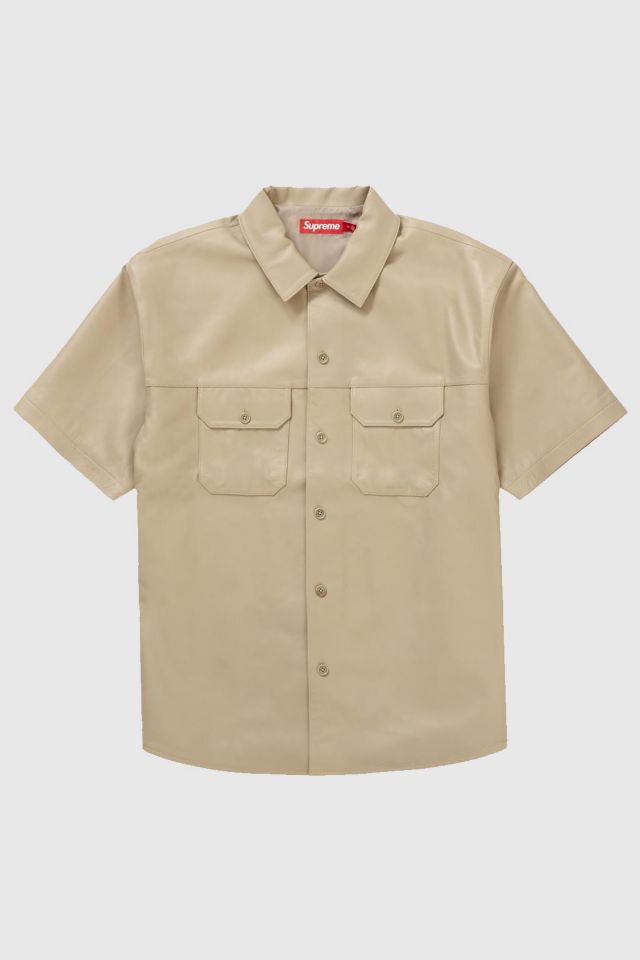 Supreme S S Leather Work Shirt Urban Outfitters