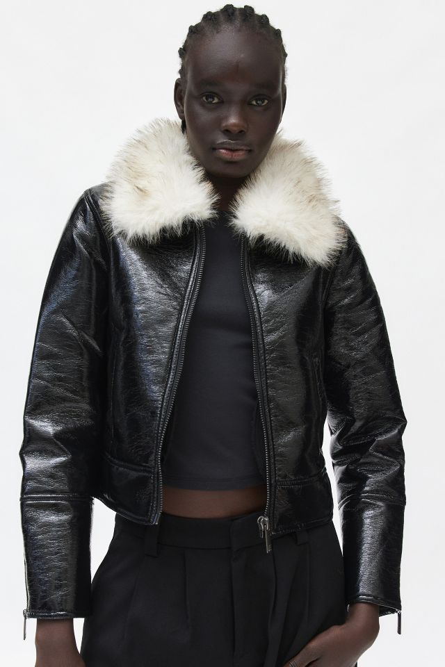 Aviator jacket fur collar best sale