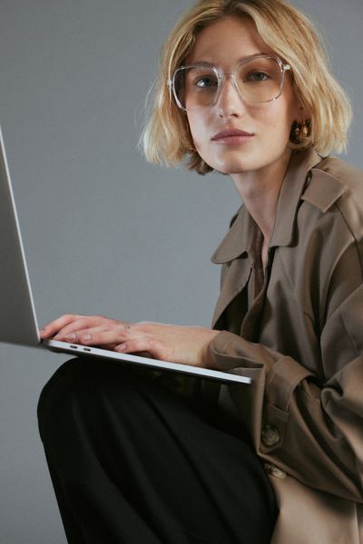 Urban Outfitters Grandma Blue Light Glasses In Clear, Women's At  In Clear