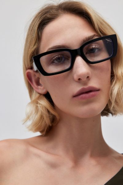 Urban Outfitters Chunky Rectangle Readers In Black, Women's At