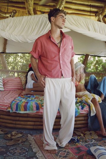 UO Striped Cut-Off Oxford Shirt