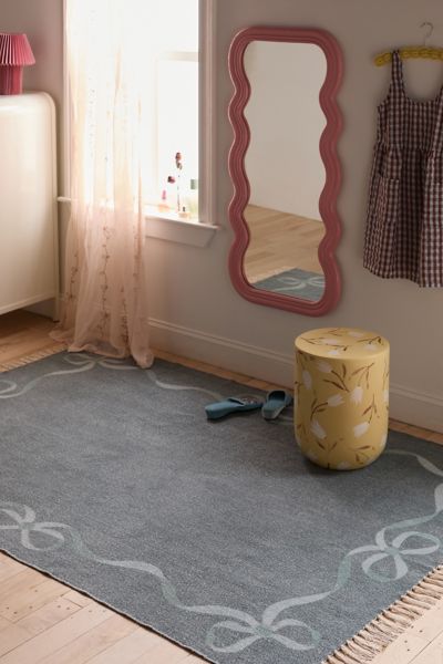 Lacey Bows Printed Brushed Rug