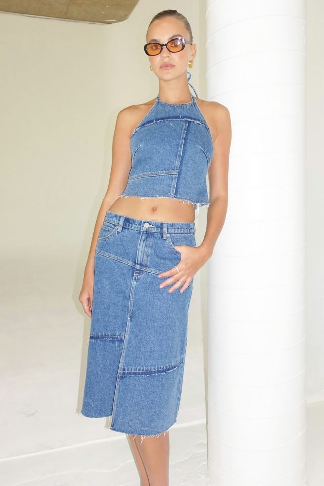 Abrand Patch 95 Denim Midi Skirt