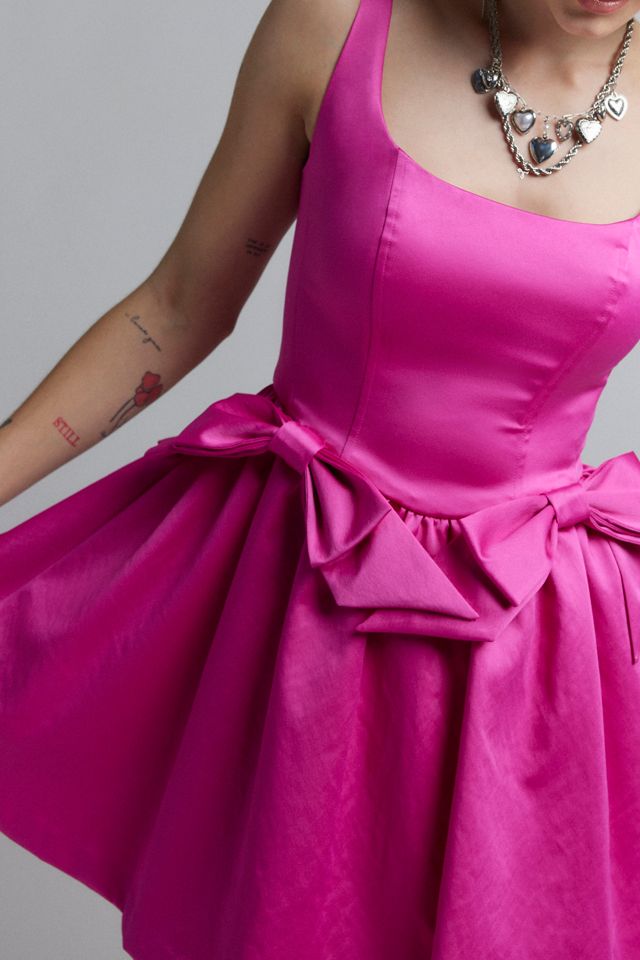 LoveShackFancy Bayer Bow Mini Dress