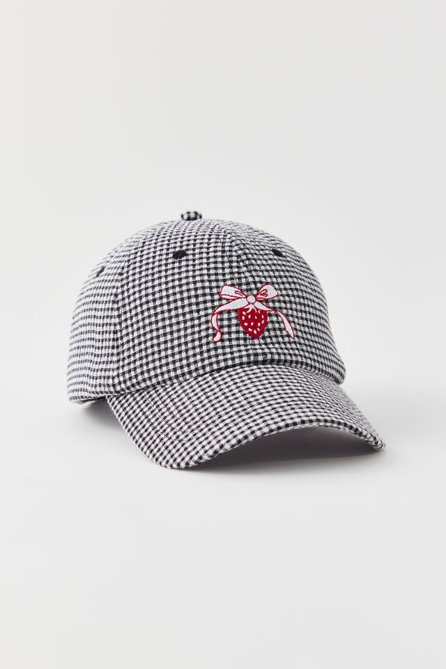 Strawberry Patch Gingham Baseball Hat #1