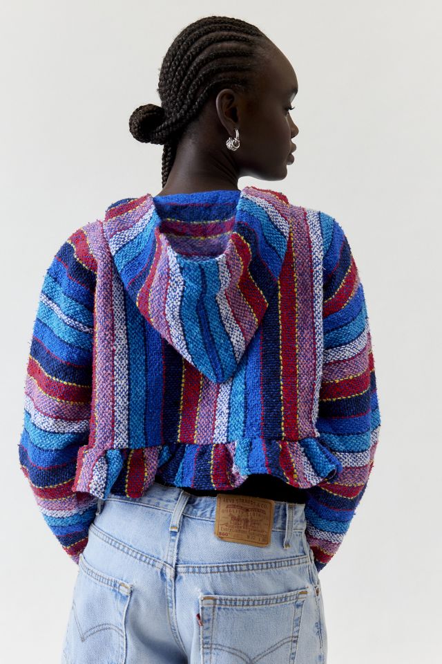 Urban Renewal Remade Peplum Ruffle Beach Hoodie Sweatshirt #3
