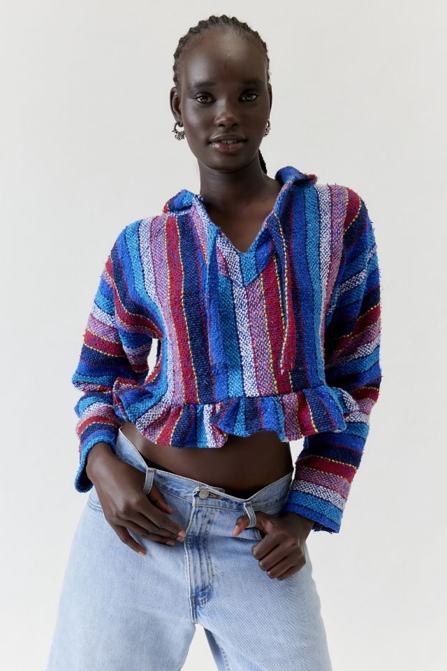 Urban Renewal Remade Peplum Ruffle Beach Hoodie Sweatshirt #4