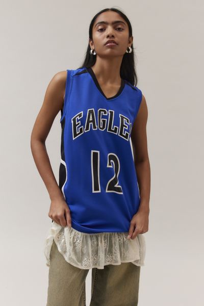 Urban Renewal Remade Sports Jersey Lace Mini Dress In Assorted, Women's At Urban Outfitters In Assorted