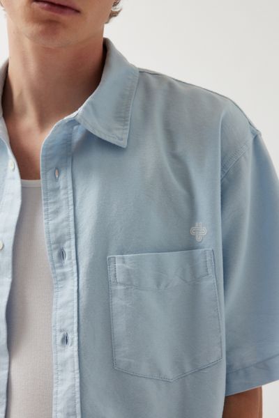 UO Solid Cut-Off Oxford Shirt