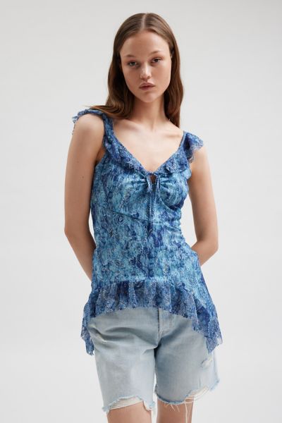 Kimchi Blue Hydi Asymmetric Lace Tunic Top