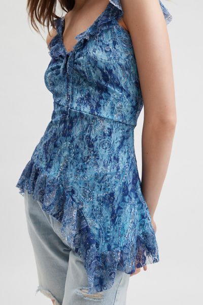 Kimchi Blue Hydi Asymmetric Lace Tunic Top