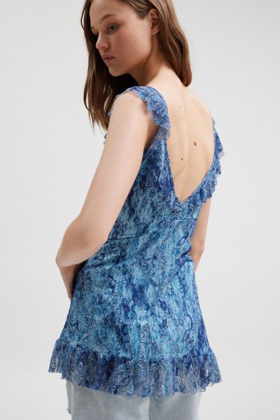 Kimchi Blue Hydi Asymmetric Lace Tunic Top