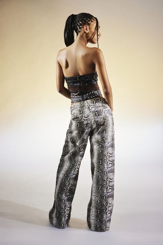 Jaded London Colossus Boa Print Jean #1