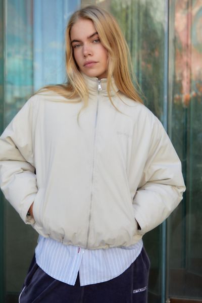 Bdg Zip-up Bomber Jacket In Stone, Women's At Urban Outfitters In Stone