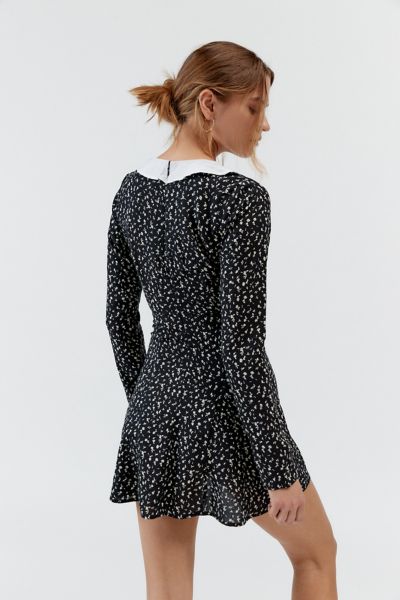 Motel Darira Ruffle Long Sleeve Mini Dress