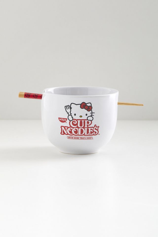 Sanrio Hello Kitty Ceramic Noodle Bowl & Chopstick Set #2
