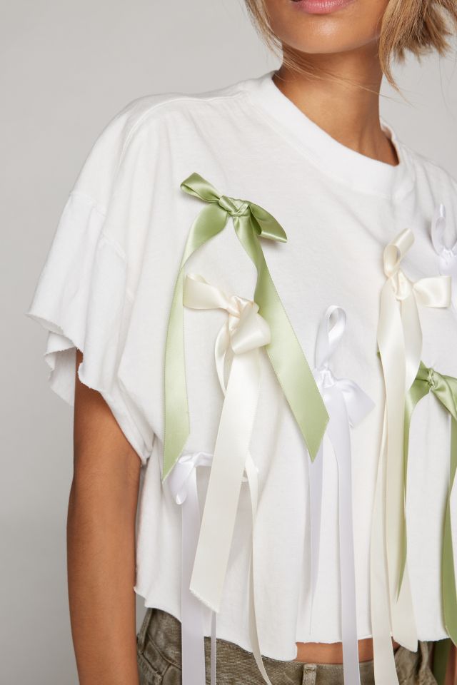 Urban Renewal Remade Allover Bow Cropped Tee #3