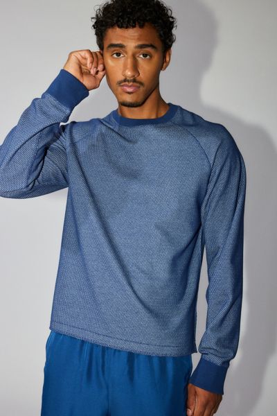 Standard Cloth Foghorn Plated Thermal Long Sleeve Tee In Blue, Men's At Urban Outfitters In Blue
