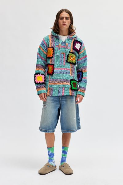 Urban Renewal Remade Granny Square Patch Beach Pullover Hoodie