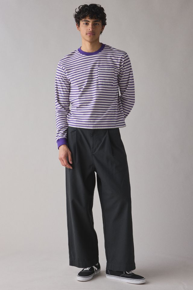 BDG Bonfire Stripe Cropped Long Sleeve Pocket Tee #2