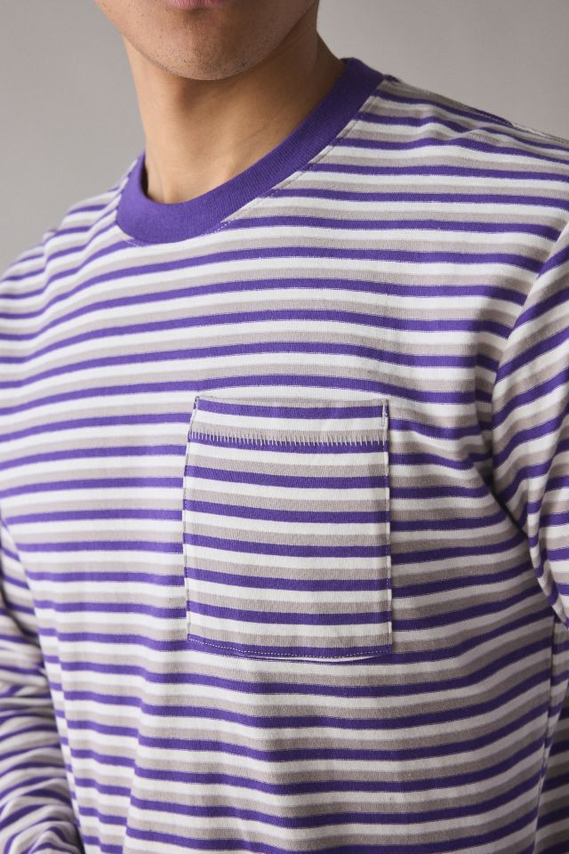 BDG Bonfire Stripe Cropped Long Sleeve Pocket Tee #3
